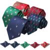 imageHISDERN Christmas Mens Ties Set 5PCS Holiday Festival Funny Tie and Pocket Square Set Vacation Xmas Gift Box Necktie SetT5s11