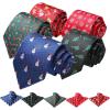 imageHISDERN Christmas Mens Ties Set 5PCS Holiday Festival Funny Tie and Pocket Square Set Vacation Xmas Gift Box Necktie SetT5s2