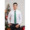imageHISDERN Christmas Ties for Men Holiday Festival Funny Tie and Pocket Square Set Vacation Xmas Party Necktie HandkerchiefA5 Hunt Green