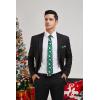 imageHISDERN Christmas Ties for Men Holiday Festival Funny Tie and Pocket Square Set Vacation Xmas Party Necktie HandkerchiefA5 Hunt Green