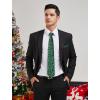 imageHISDERN Christmas Ties for Men Holiday Festival Funny Tie and Pocket Square Set Vacation Xmas Party Necktie HandkerchiefA6 GreenSock