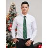 imageHISDERN Christmas Ties for Men Holiday Festival Funny Tie and Pocket Square Set Vacation Xmas Party Necktie HandkerchiefA6 GreenSock