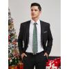 imageHISDERN Christmas Ties for Men Holiday Festival Funny Tie and Pocket Square Set Vacation Xmas Party Necktie HandkerchiefA7 Green Striped