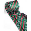 imageHISDERN Christmas Ties for Men Holiday Festival Funny Tie and Pocket Square Set Vacation Xmas Party Necktie HandkerchiefA7 Green Striped