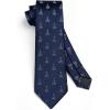 imageHISDERN Christmas Ties for Men Holiday Festival Funny Tie and Pocket Square Set Vacation Xmas Party Necktie HandkerchiefC2 Navy Blue