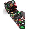 imageHISDERN Christmas Ties for Men Holiday Festival Funny Tie and Pocket Square Set Vacation Xmas Party Necktie HandkerchiefC8 Navy  Gift