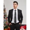 imageHISDERN Christmas Ties for Men Holiday Festival Funny Tie and Pocket Square Set Vacation Xmas Party Necktie HandkerchiefD2 Black Christmas Tree