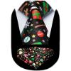 imageHISDERN Christmas Ties for Men Holiday Festival Funny Tie and Pocket Square Set Vacation Xmas Party Necktie HandkerchiefC8 Navy  Gift