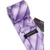 imageHISDERN Mens Striped Ties Classic Silk Woven Tie and Pocket Square Set Formal Business Necktie Handkerchief for Wedding