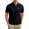 imageHISDERN Air 305 Mens Slim Fit Golf Polo Shirt Performance Quick Dry Breathable Stretch Comfy for Sport and Casual WearBlack
