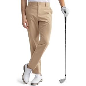 imageHISDERN Flex 301 Mens Stretch Golf Pants 30quot32quot Lightweight Quick Dry Comfy for Business and Casual with Utility PocketKhaki