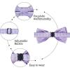 image:imageHISDERN Bow Ties for Boys Pre Tied Toddler Bow Tie Adjustable Kids Bowties Clip On Fun Patterned Bowties for Wedding PartyPurple  Floarl