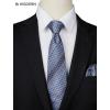 image:imageHISDERN Mens Ties Silk Striped Plaid Tie and Pocket Square Set Classic Necktie with Handkerchief Cufflinks for PartyBnavy Blue