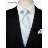 image:imageHISDERN Mens Ties Silk Striped Plaid Tie and Pocket Square Set Classic Necktie with Handkerchief Cufflinks for PartyGgreen  Blue