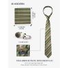 image:imageHISDERN Mens Ties Silk Striped Plaid Tie and Pocket Square Set Classic Necktie with Handkerchief Cufflinks for PartyGgreen  Brown