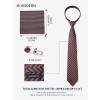 image:imageHISDERN Mens Ties Silk Striped Plaid Tie and Pocket Square Set Classic Necktie with Handkerchief Cufflinks for PartyOorange  Navy Blue
