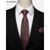 image:imageHISDERN Mens Ties Silk Striped Plaid Tie and Pocket Square Set Classic Necktie with Handkerchief Cufflinks for PartyOorange  Navy Blue