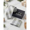 image:imageHISDERN Ties for Men Silk Stripe Plaid Tie Pocket Square Cufflinks Set Classic Necktie Formal Wedding BusinessGrey  Brown