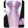image:imageHISDERN Mens Ties Silk Striped Plaid Tie and Pocket Square Set Classic Necktie with Handkerchief Cufflinks for PartyPpink  Blue