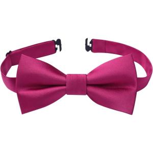 image:imageHISDERN Bow Ties for Boys Pre Tied Toddler Bow Tie Adjustable Kids Bowties Clip On Fun Patterned Bowties for Wedding PartyAhot Pink