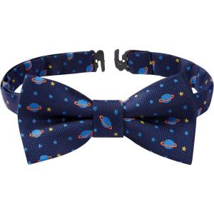 image:imageHISDERN Bow Ties for Boys Pre Tied Toddler Bow Tie Adjustable Kids Bowties Clip On Fun Patterned Bowties for Wedding PartyNavy Bluestar  Planet