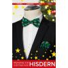 image:imageHISDERN Christmas Mens Bow Ties Set Holiday Festival Bow Tie and Pocket Square Set with Gift Box Bow Ties for Men PretiedGreen  Christmas Santa  Xmas Tree