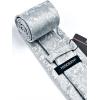 image:imageHISDERN Paisley Ties for Men Solid Tie Handkerchief Floral Mens Necktie amp Pocket Square Set Wedding Classic Mens TiesA1silver Gray