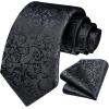 image:imageHISDERN Paisley Ties for Men Solid Tie Handkerchief Floral Mens Necktie amp Pocket Square Set Wedding Classic Mens TiesD1black