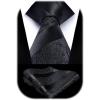 image:imageHISDERN Paisley Ties for Men Solid Tie Handkerchief Floral Mens Necktie amp Pocket Square Set Wedding Classic Mens TiesD2black