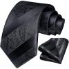 image:imageHISDERN Paisley Ties for Men Solid Tie Handkerchief Floral Mens Necktie amp Pocket Square Set Wedding Classic Mens TiesD2black