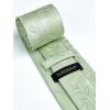 image:imageHISDERN Paisley Ties for Men Solid Tie Handkerchief Floral Mens Necktie amp Pocket Square Set Wedding Classic Mens TiesE11light Green