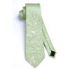 image:imageHISDERN Paisley Ties for Men Solid Tie Handkerchief Floral Mens Necktie amp Pocket Square Set Wedding Classic Mens TiesE11light Green