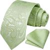 image:imageHISDERN Paisley Ties for Men Solid Tie Handkerchief Floral Mens Necktie amp Pocket Square Set Wedding Classic Mens TiesE11light Green