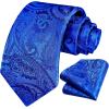 image:imageHISDERN Paisley Ties for Men Solid Tie Handkerchief Floral Mens Necktie amp Pocket Square Set Wedding Classic Mens TiesE2royal Blue