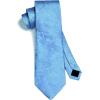 image:imageHISDERN Paisley Ties for Men Solid Tie Handkerchief Floral Mens Necktie amp Pocket Square Set Wedding Classic Mens TiesE3baby Blue
