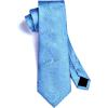 image:imageHISDERN Paisley Ties for Men Solid Tie Handkerchief Floral Mens Necktie amp Pocket Square Set Wedding Classic Mens TiesE4light Blue