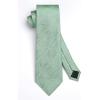 image:imageHISDERN Paisley Ties for Men Solid Tie Handkerchief Floral Mens Necktie amp Pocket Square Set Wedding Classic Mens TiesE7sage Green