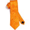 image:imageHISDERN Paisley Ties for Men Solid Tie Handkerchief Floral Mens Necktie amp Pocket Square Set Wedding Classic Mens TiesF1orange