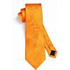 image:imageHISDERN Paisley Ties for Men Solid Tie Handkerchief Floral Mens Necktie amp Pocket Square Set Wedding Classic Mens TiesF2orange
