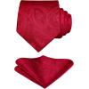 image:imageHISDERN Paisley Ties for Men Solid Tie Handkerchief Floral Mens Necktie amp Pocket Square Set Wedding Classic Mens TiesH1crimson Red