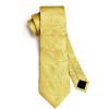 image:imageHISDERN Paisley Ties for Men Solid Tie Handkerchief Floral Mens Necktie amp Pocket Square Set Wedding Classic Mens TiesJ1sunshine Yellow