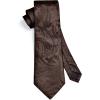 image:imageHISDERN Paisley Ties for Men Solid Tie Handkerchief Floral Mens Necktie amp Pocket Square Set Wedding Classic Mens TiesL1cocoa Brown