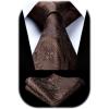 image:imageHISDERN Paisley Ties for Men Solid Tie Handkerchief Floral Mens Necktie amp Pocket Square Set Wedding Classic Mens TiesL1cocoa Brown