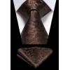 image:imageHISDERN Paisley Ties for Men Solid Tie Handkerchief Floral Mens Necktie amp Pocket Square Set Wedding Classic Mens TiesL2brown