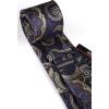 image:imageHISDERN Paisley Ties for Men Solid Tie Handkerchief Floral Mens Necktie amp Pocket Square Set Wedding Classic Mens TiesNavygold