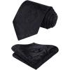 image:imageHISDERN Paisley Ties for Men Solid Tie Handkerchief Floral Mens Necktie amp Pocket Square Set Wedding Classic Mens TiesQ3black1