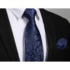 image:imageHISDERN Paisley Ties for Men Solid Tie Handkerchief Floral Mens Necktie amp Pocket Square Set Wedding Classic Mens TiesR2navy Blue