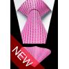 image:imageHISDERN Ties for Men Formal Business Plaid Checked Mens Ties and Pocket Square Set Classic Wedding Necktie HandkerchiefA1hot Pink