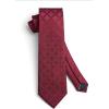 image:imageHISDERN Ties for Men Formal Business Plaid Checked Mens Ties and Pocket Square Set Classic Wedding Necktie HandkerchiefA9red Maroon