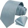 image:imageHISDERN Ties for Men Formal Business Plaid Checked Mens Ties and Pocket Square Set Classic Wedding Necktie HandkerchiefC2dusty Blue